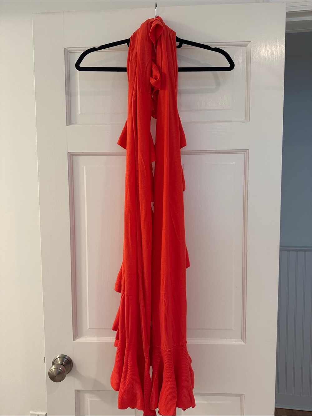 Magashoni Ruffle Orange Maxi Cardigan